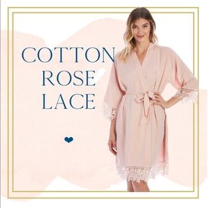 Bridesmaid lace blush robe, Plus size